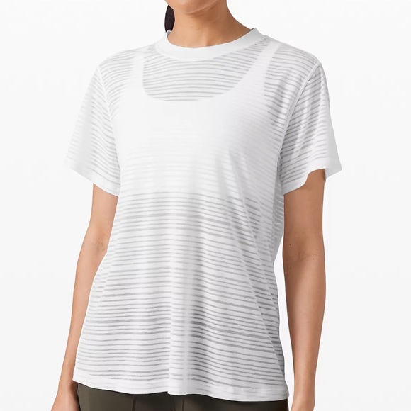 lululemon athletica Tops - Lululemon short sleeve All Yours Tee Striped
